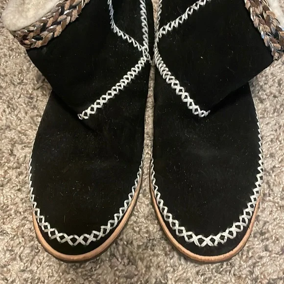 Anthropologie Splendid suede leather Sherpa (faux fur) lined moccasin boot - Picture 2 of 5